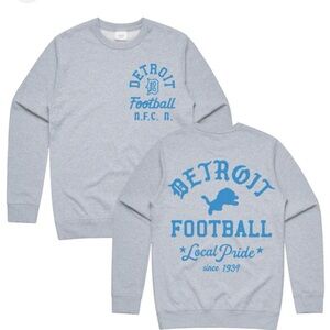 Detroit Lions Football Gray Sweatshirt Crewneck